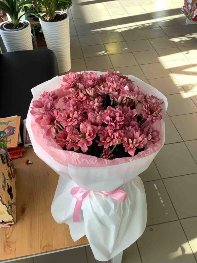 Букет: Хризантема ромашка розовая